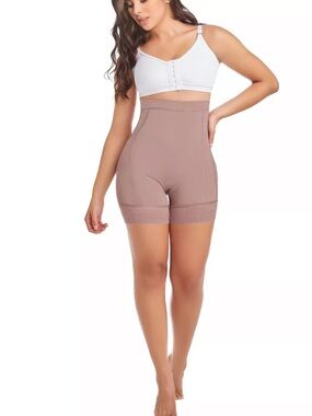 NWT Delié by Fajas 09226 Colombian Shapewear Short High Compression Cocoa Size M